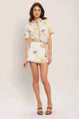 BEACH DAY CITRUS WOVEN TOP