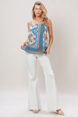 AZURE CHARM WOVEN TOP