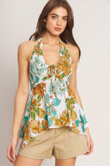 GOLDEN HOUR FLORAL WOVEN TOP