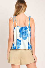 TROPIC BLUE WOVEN TOP