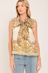 GILDED SCROLL PRINT TOP