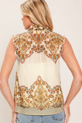 GILDED SCROLL PRINT TOP