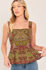 RUSTIC MEDALLION WOVEN TOP
