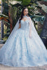 Juliet JT1449J Poofy Strapless Sweetheart Quinceanera Gown Includes Cape
