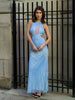 Halter Neck Beaded Dress with Cutouts