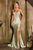 Ladivine KV1142 Sultry Fitted Strapless Crystal Embellished Thigh High Slit Gown