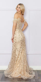 Nox Anabel L1255 Long Embroidered Glitter Applique Fitted Gown