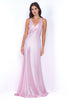 Odette Twist Detail Luxe Satin Fabric Maxi Dress (Pink)