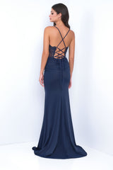 Misha Lace Bralette Scalloped Edge Eyelash Lace Gown (Navy) - treasures-4-u-2-day