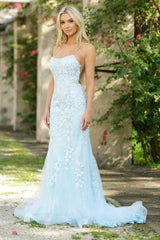 The Dutchess Crystal Embellished Formal Gown (Light Blue) - treasures-4-u-2-day
