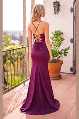 The Misha Ruched Detailing Fitted Silhouette Gown (Mulberry) - treasures-4-u-2-day