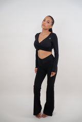 I Am Present Black Stretch Flare Legging - treasures-4-u-2-day
