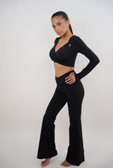 I Am Present Black Stretch Flare Legging - treasures-4-u-2-day