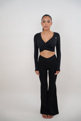 I Am Present Black Stretch Flare Legging - treasures-4-u-2-day
