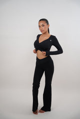 I Am Present Black Stretch Flare Legging - treasures-4-u-2-day