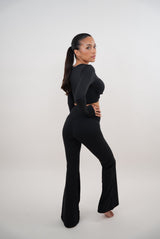 I Am Present Black Stretch Flare Legging - treasures-4-u-2-day