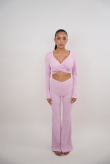 I Am Present Pink Stretch Flare Legging - treasures-4-u-2-day