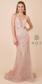 Nox Anabel R282-1 Mermaid Long Dress Corset Open-Back