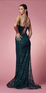 Nox Anabel R282-1 Mermaid Long Dress Corset Open-Back