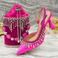 Latest Women Heels Shoes and Bags Set - QWE67