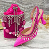 Latest Women Heels Shoes and Bags Set - QWE67