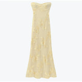 Women Flower Printed Sling Long Dresses Sleeveless Off Shoulder Floor Length Backless Maxi Dress Lady Elegant Chic Party Robe