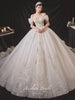 Luxury Boat Neck Wedding Dress EDL108