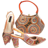 Popularity Italian Women's Pointed Shoes And Bag Set GFD453