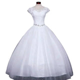 Plus size Vestidos De Novia Real Photo Red pure White Lace O-neck Sequins Wedding Dresses Cheap Princess Bride Gowns Frock HS587