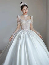 Luxurious French Satin Wedding Dress EDW105