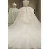 Exquisite White Wedding Dress Boat Neck EDL451