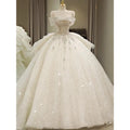New Off Shoulder Wedding Dress Luxury Bridal Gown EDW324