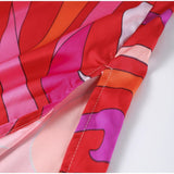 Chic Print Sling Long Dress Women Sleevless Backless Side Split Party Dresses 2025 Summer Street Beach Lady Ankle-length Robes