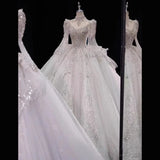 White Long Sleeved High-end Wedding Dress EDW2309