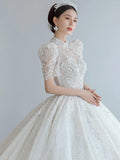 Luxury White Wedding Dress With Beads