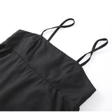 Solid Backless Spaghetti Strap Dress Women's Fashion Loose High Waist A-line Vestidos Summer Lady Holiday Street Robes 2025 New