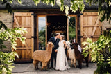 Kyoto Beige Wedding Dress | 3D Flower Lace-Up Back Gown -femstylo