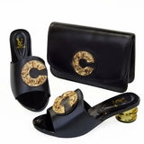 Latest Fashion Slippers and Bags Set EDZ564
