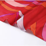 Chic Print Sling Long Dress Women Sleevless Backless Side Split Party Dresses 2025 Summer Street Beach Lady Ankle-length Robes