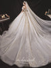 Luxury Boat Neck Wedding Dress EDL108