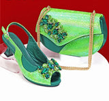 Elegant Rhinestone High-Heels Shoes & Handbag Set NMG54