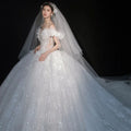 Shiny Wedding Dress Applique Sweetheart EDL106