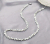Unisex Faux Pearl Beaded Necklace – Classic White, 22-Inch Fashion Statement - treasures-4-u-2-day