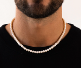 Unisex Faux Pearl Beaded Necklace – Classic White, 22-Inch Fashion Statement - treasures-4-u-2-day