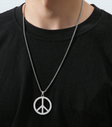 Peace Sign Stainless Steel Pendant Necklace – Bold & Empowering - treasures-4-u-2-day