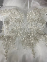 Luxury Off-Shoulder Wedding Dress - Handmade Lace Ball Gown | Femstylo