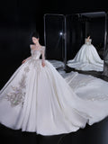 Luxurious Satin Wedding Dress EDW321