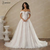 Boho Champagne Wedding Dress | Custom A-Line Bridal Gown -femstylo