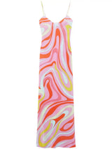 Chic Print Sling Long Dress Women Sleevless Backless Side Split Party Dresses 2025 Summer Street Beach Lady Ankle-length Robes