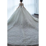 Luxury Princess Wedding Gown With Pearls EDW237